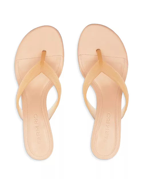 Farm Rio Rob Heeled Jelly Thong Sandals Blush