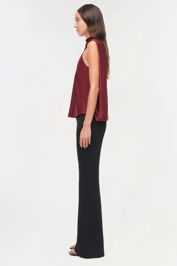 Simkhai Scarlett Satin Cape Top Cranberry