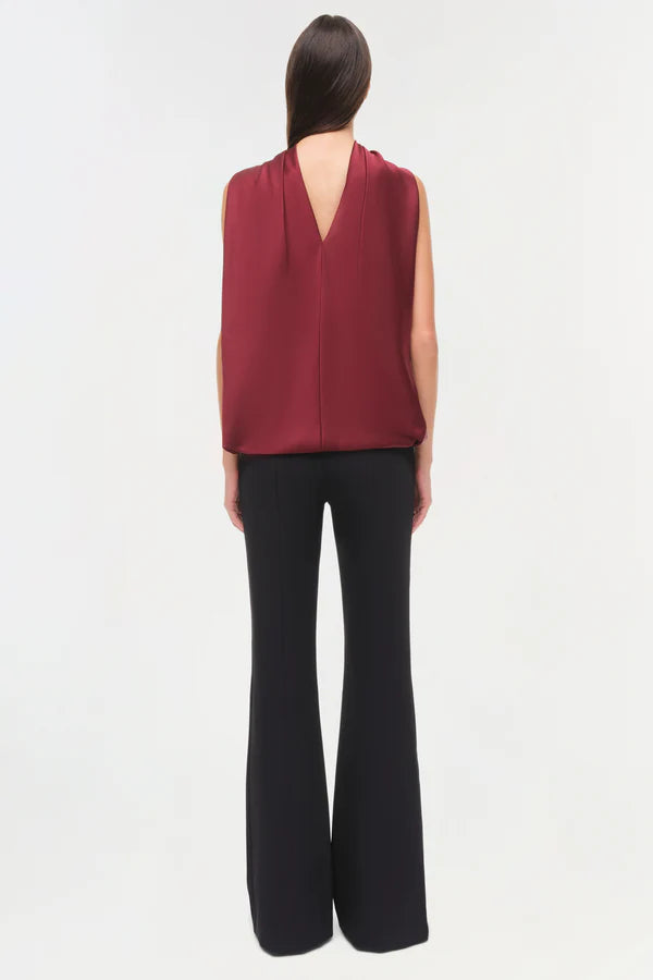 Simkhai Scarlett Satin Cape Top Cranberry