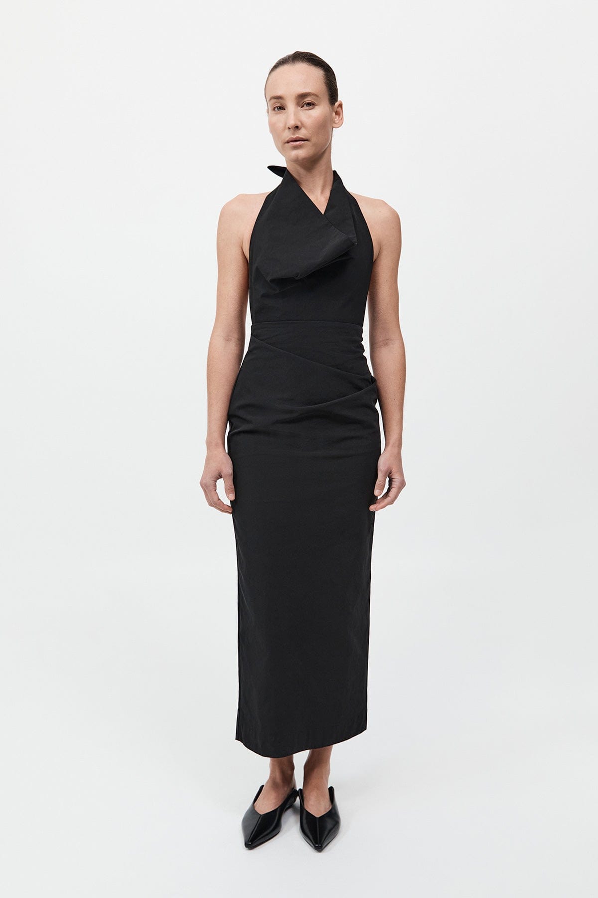 St. Agni Structural Tie Dress Black