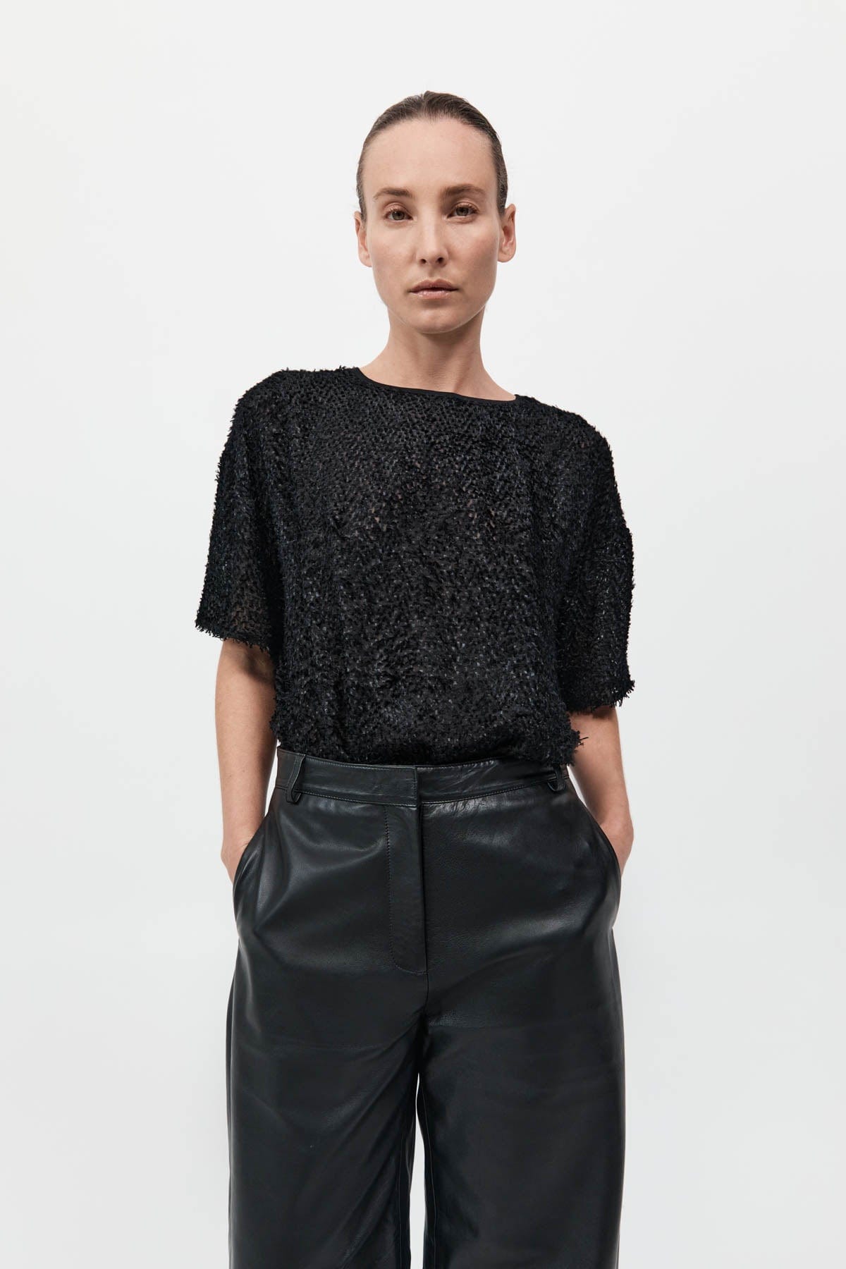 St. Agni Feathered Silk Tee