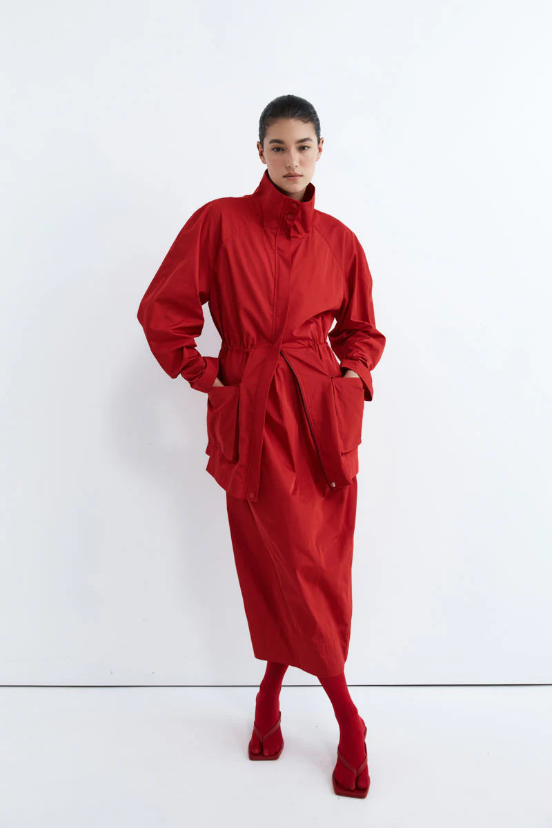 St. Agni Paper Taffeta Parka - Red