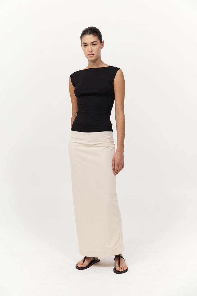 St. Agni Minimal Column Skirt - Putty