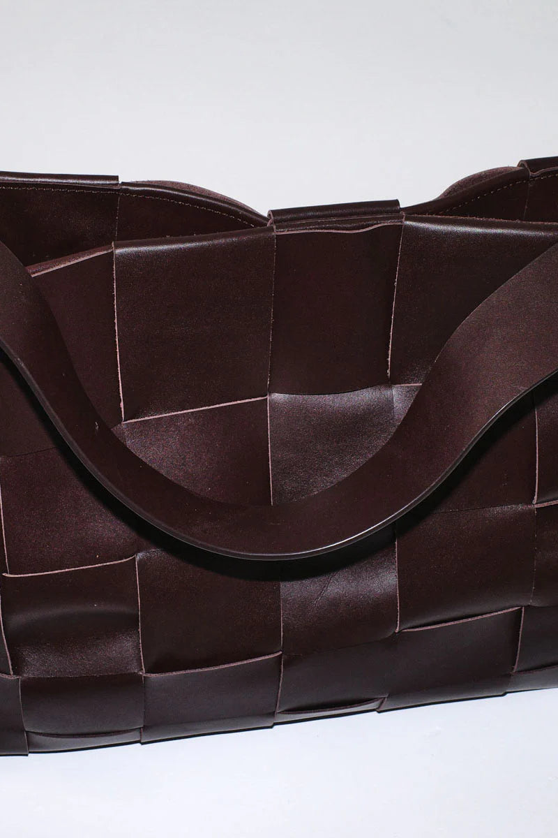 St. Agni Woven Large Tote - Chocolate