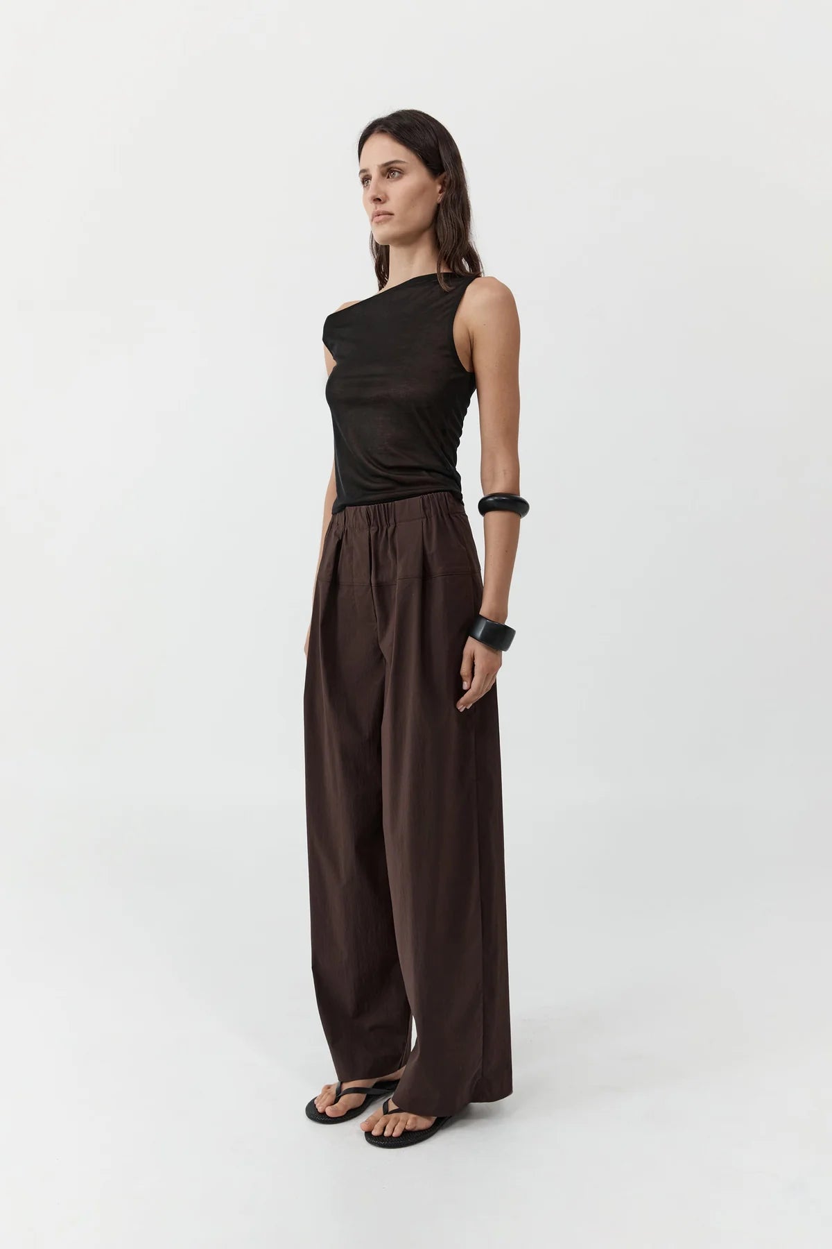 St. Agni Relaxed Pleat Pants - Bark