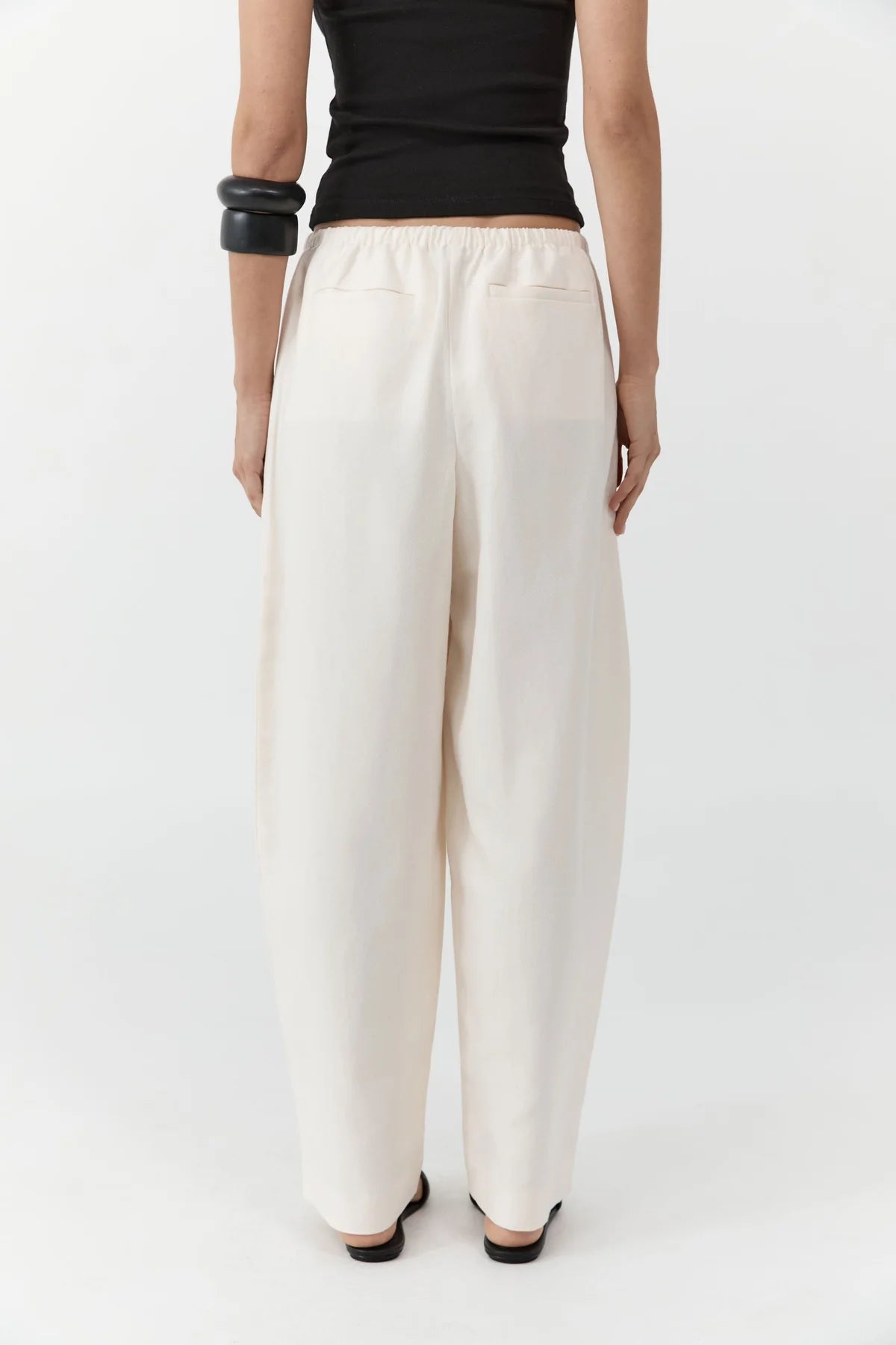 St. Agni Fine Drawstring Relaxed Pants - Ivory