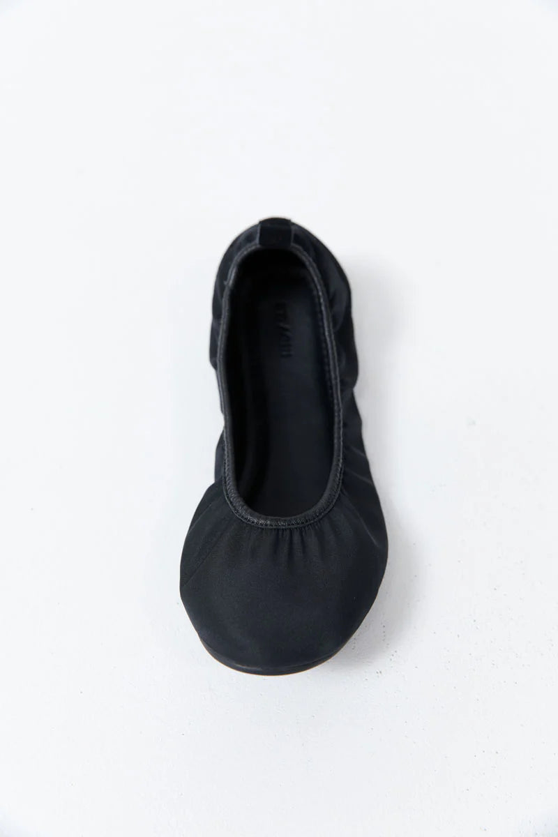 St. Agni Satin Ballet Flat - Black