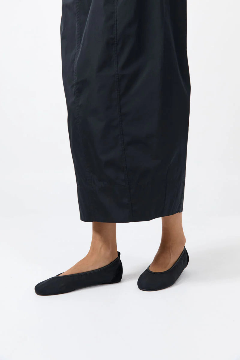 St. Agni Satin Ballet Flat - Black