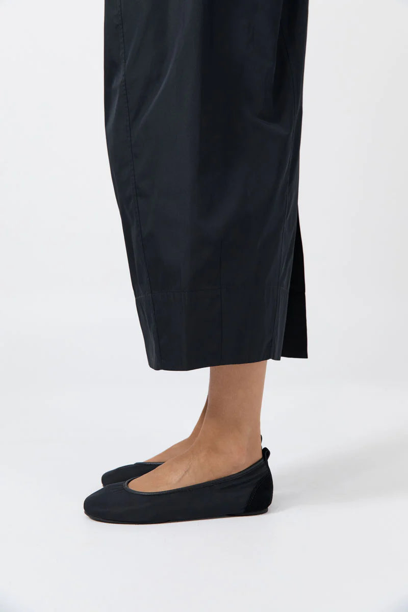 St. Agni Satin Ballet Flat - Black