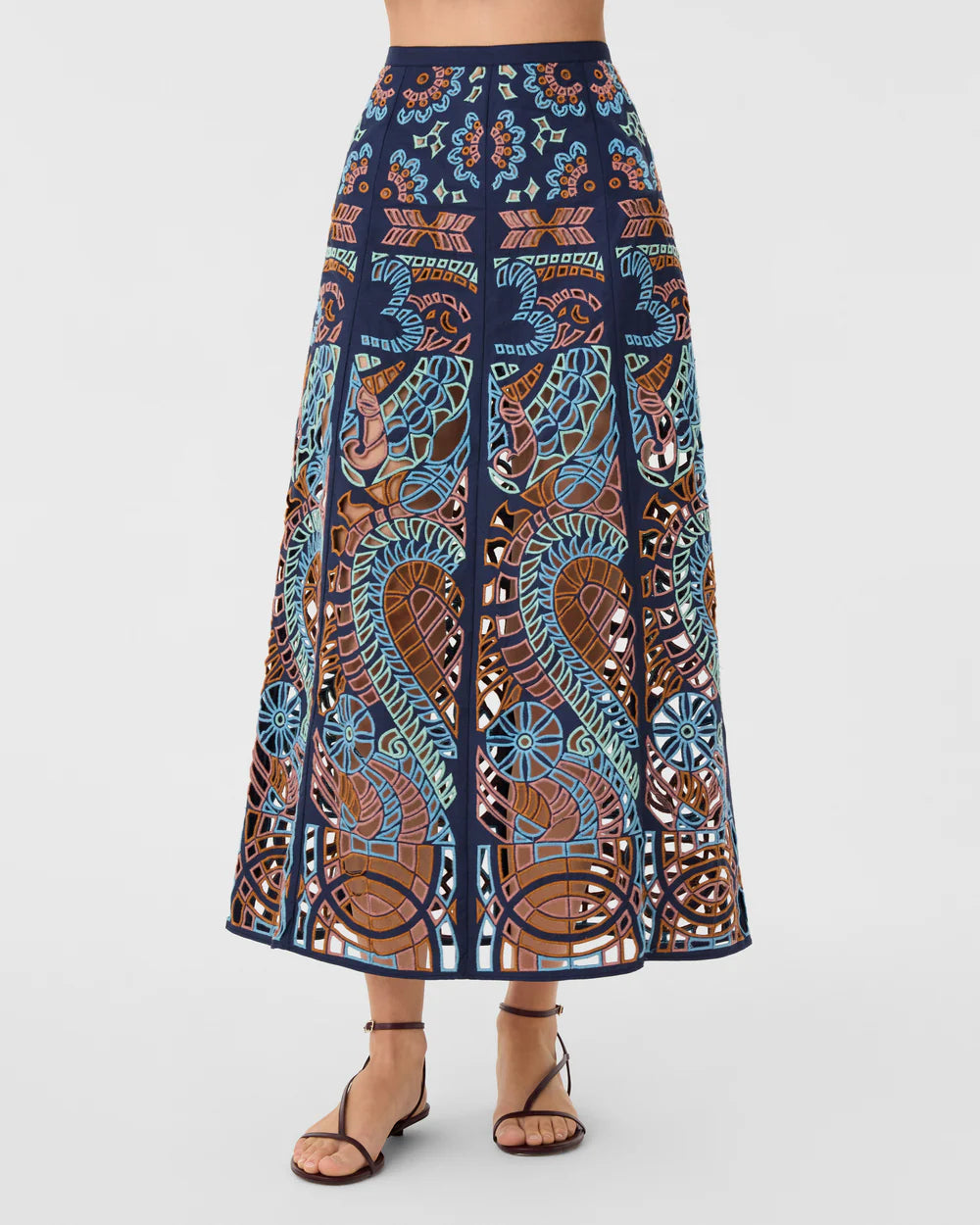Emporio Sirenuse Rita Skirt in Brisé Cutwork