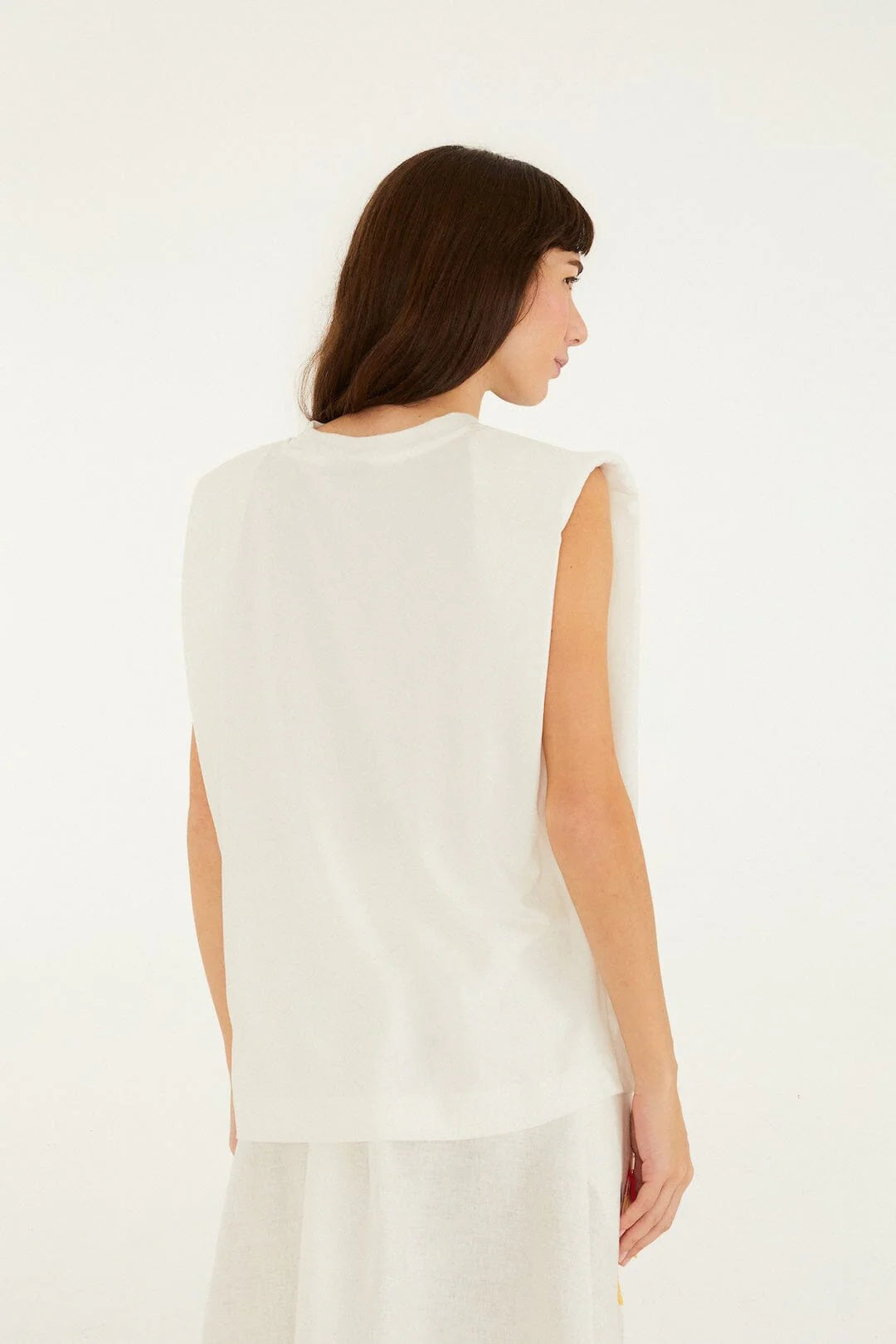 Farm Rio Off-White Birds On Branch Embroidered Organic Cotton T-shirt