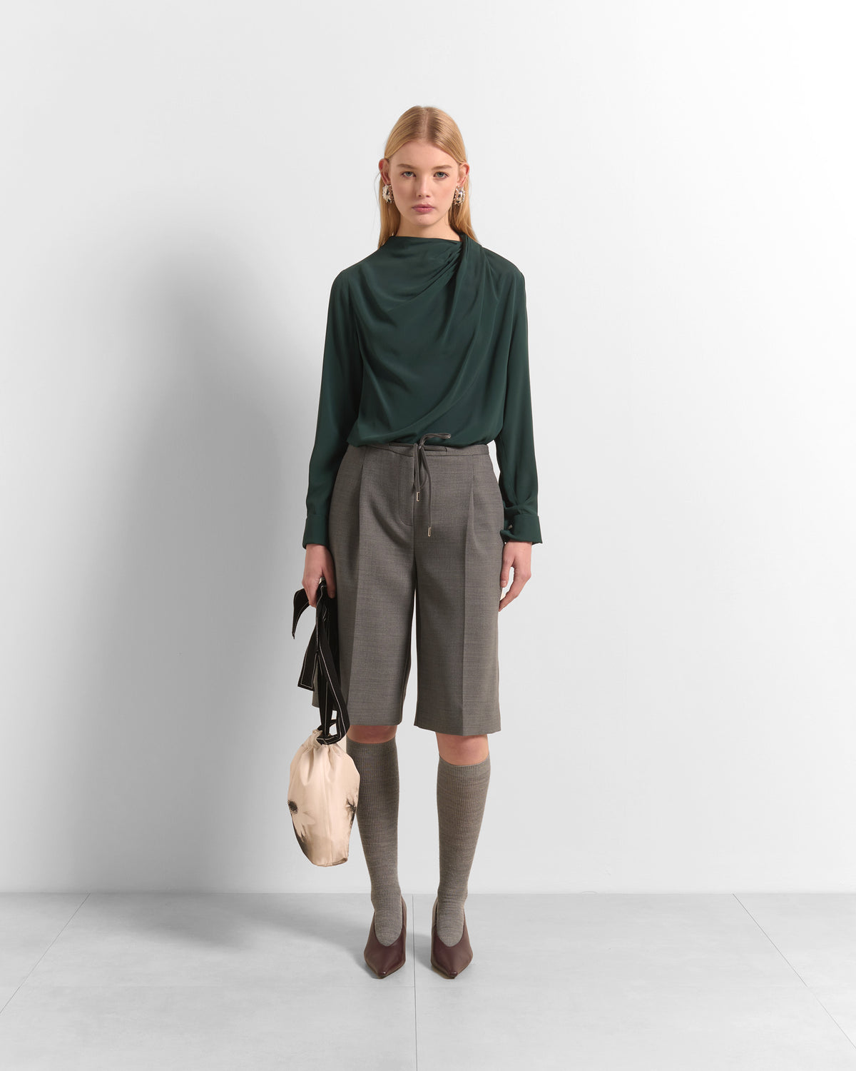 Beatrice B Draped Asymmetrical Blouse