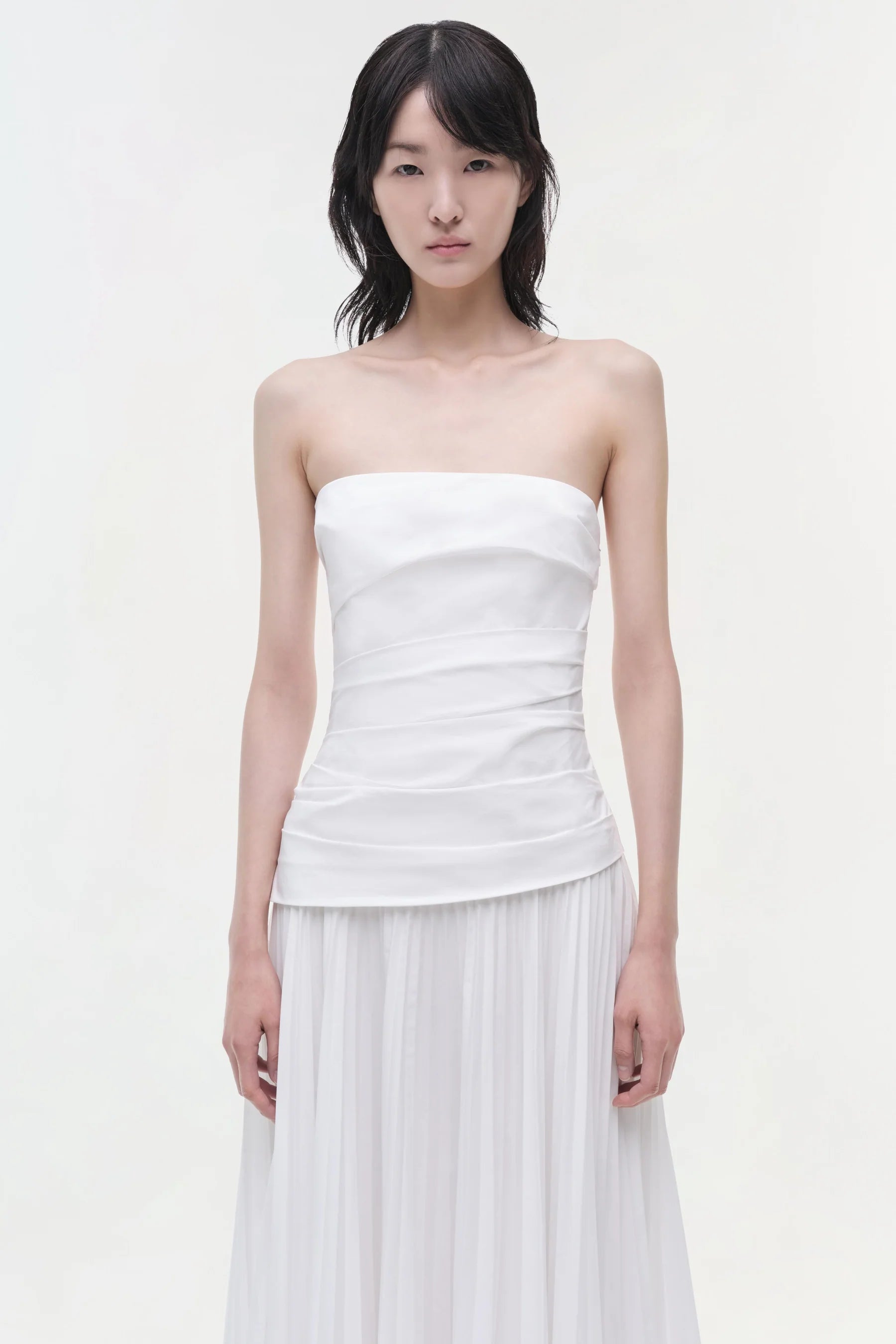 Simkhai Arie Strapless Cotton Midi Dress