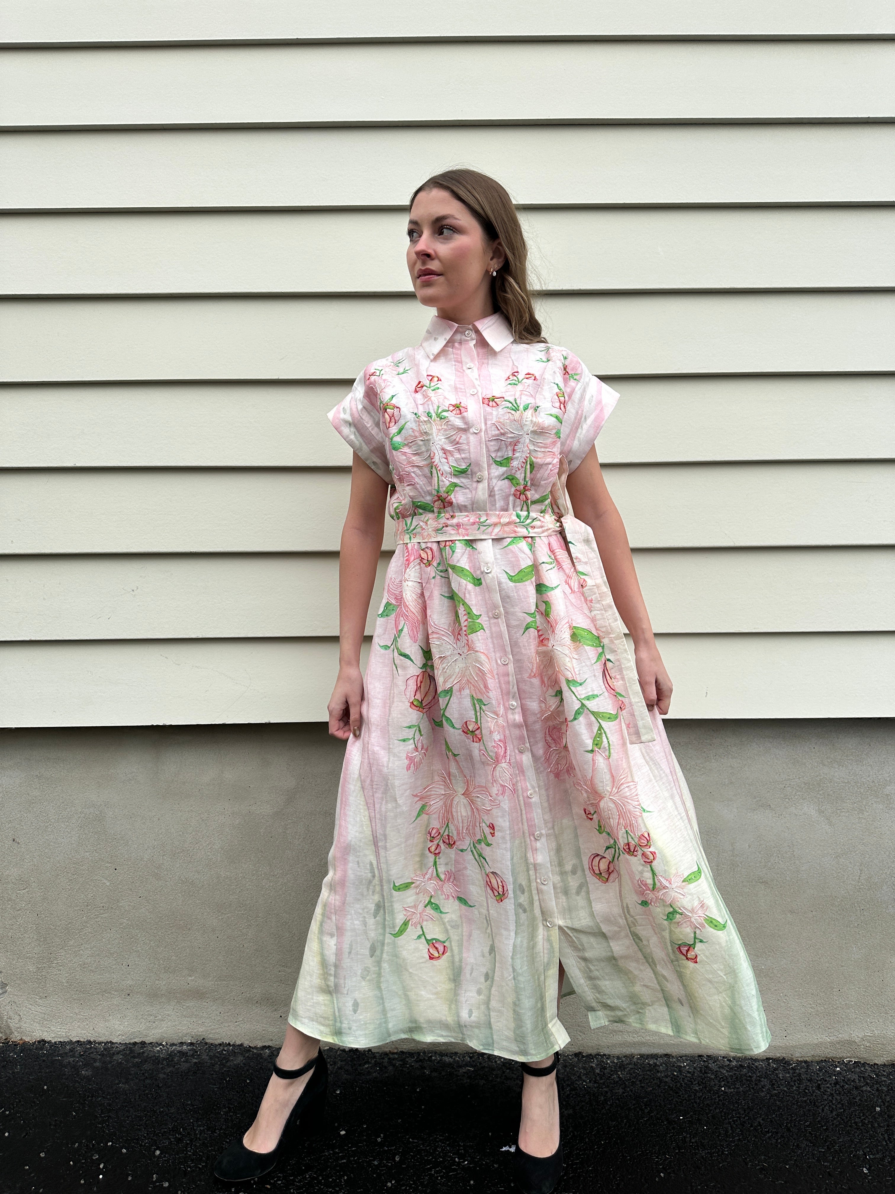 La Fuori Embellished Shirt Dress