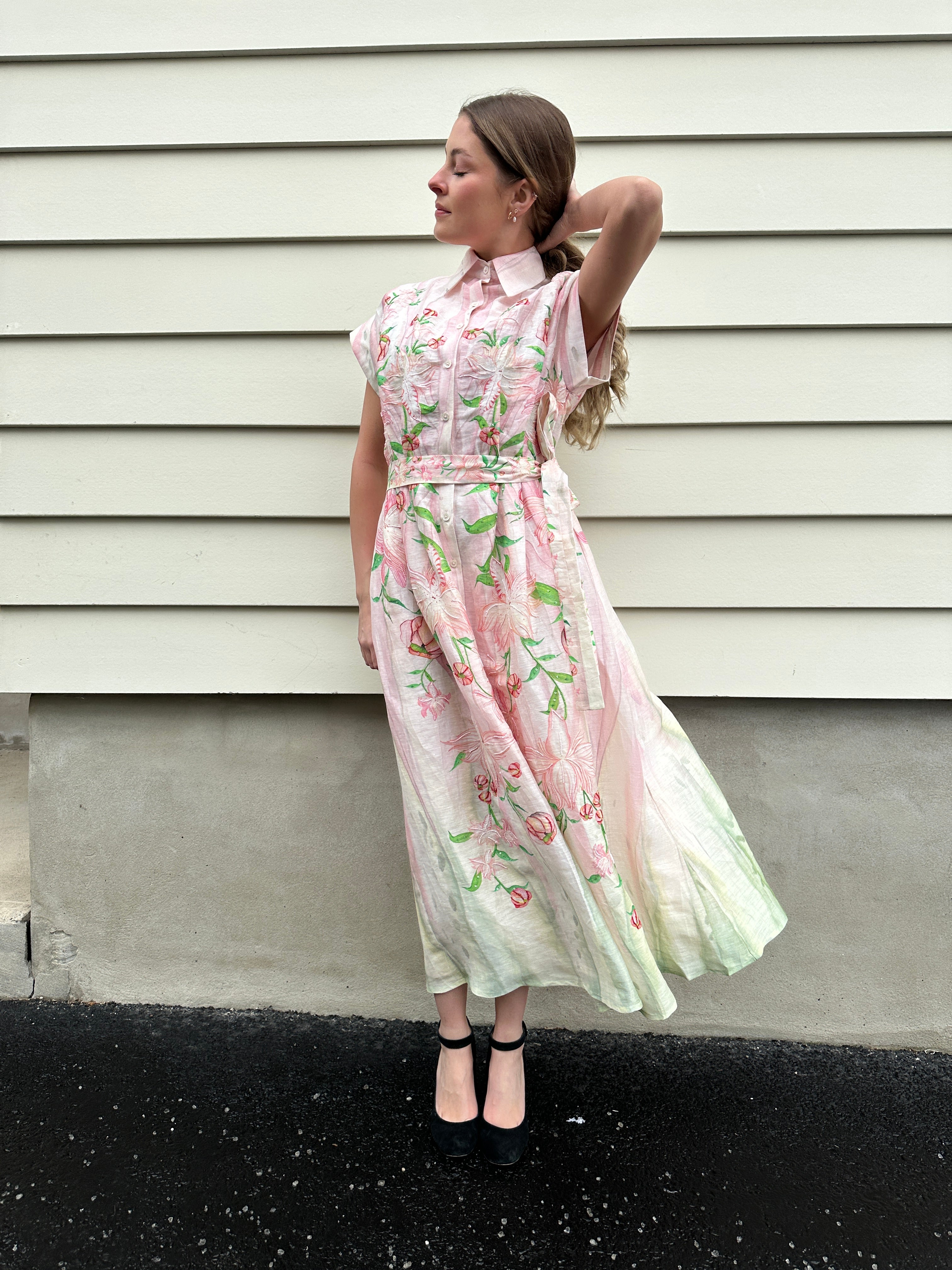 La Fuori Embellished Shirt Dress