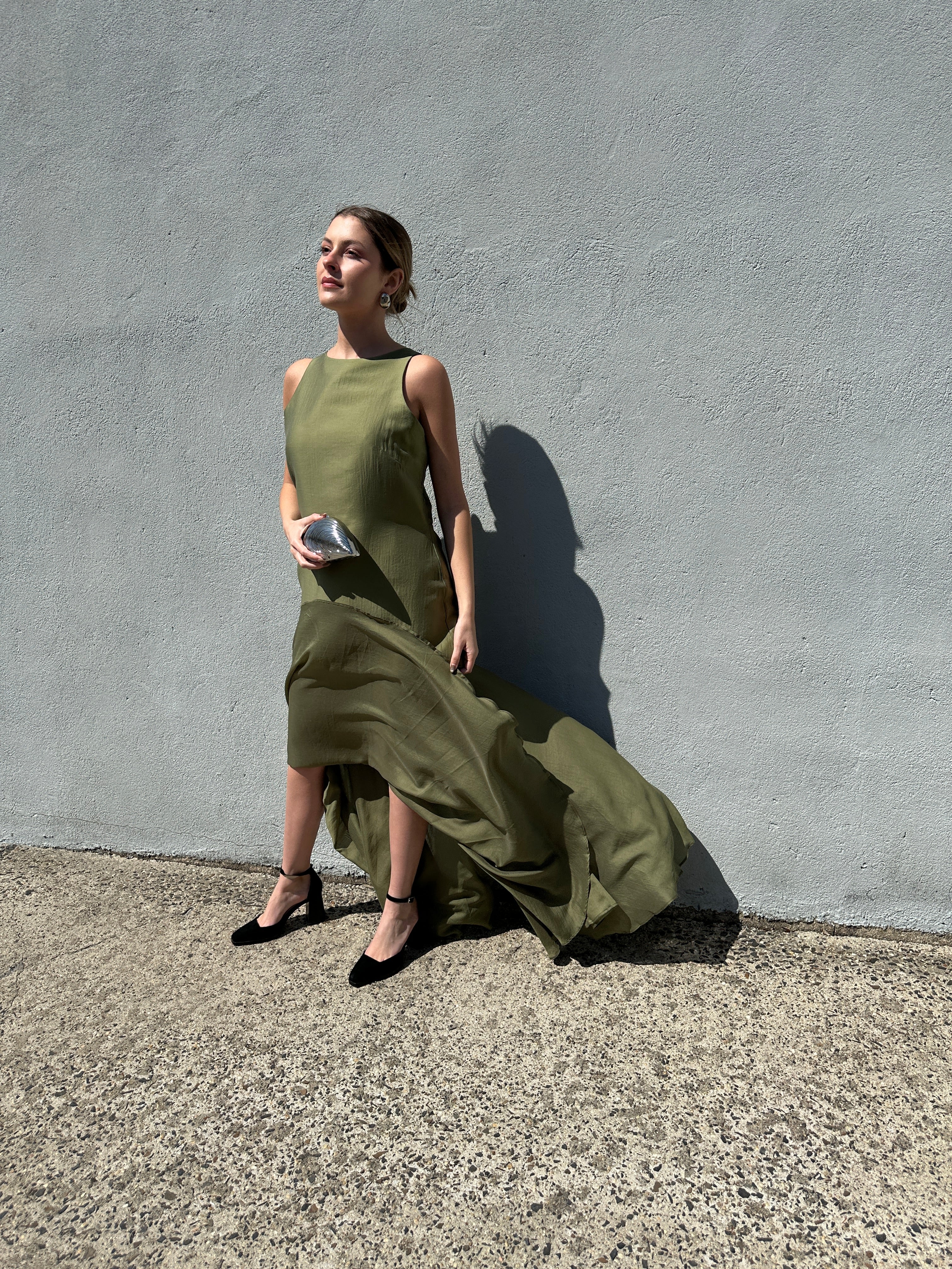 Marques Almeida Green Double Layered Long Dress