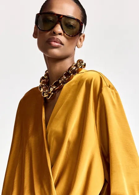 Essential Antwerp draped wrap top with v-neck