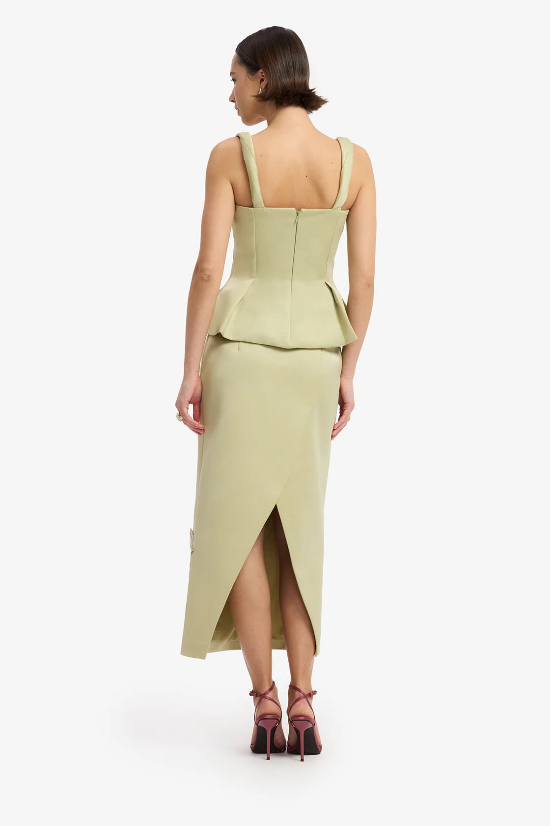 Leo Lin Quinn Embroidered Midi Skirt
