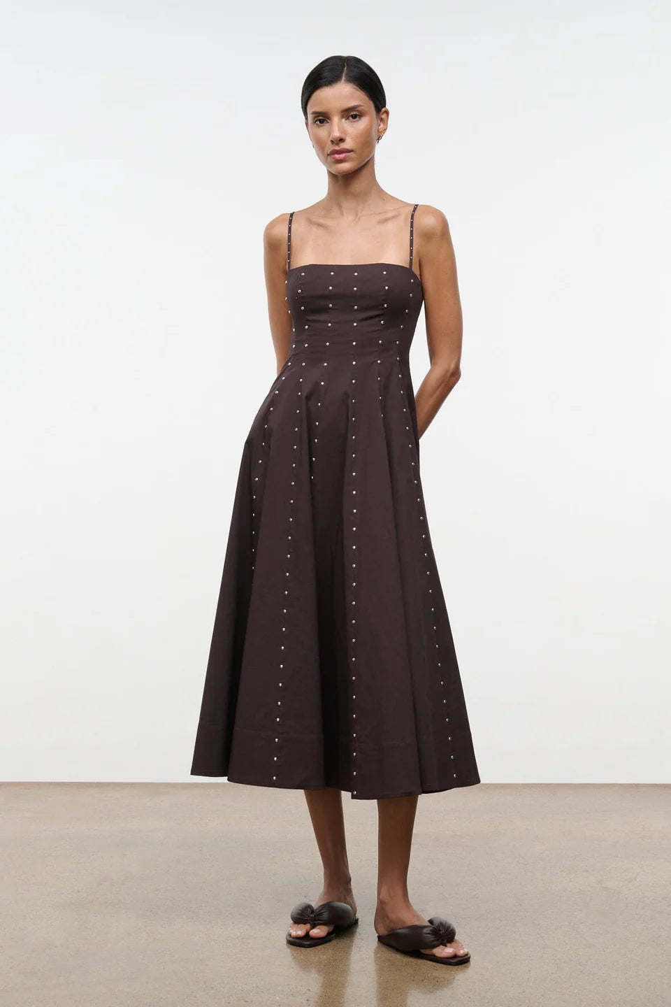 Staud Wylie Dress - Earth Studs