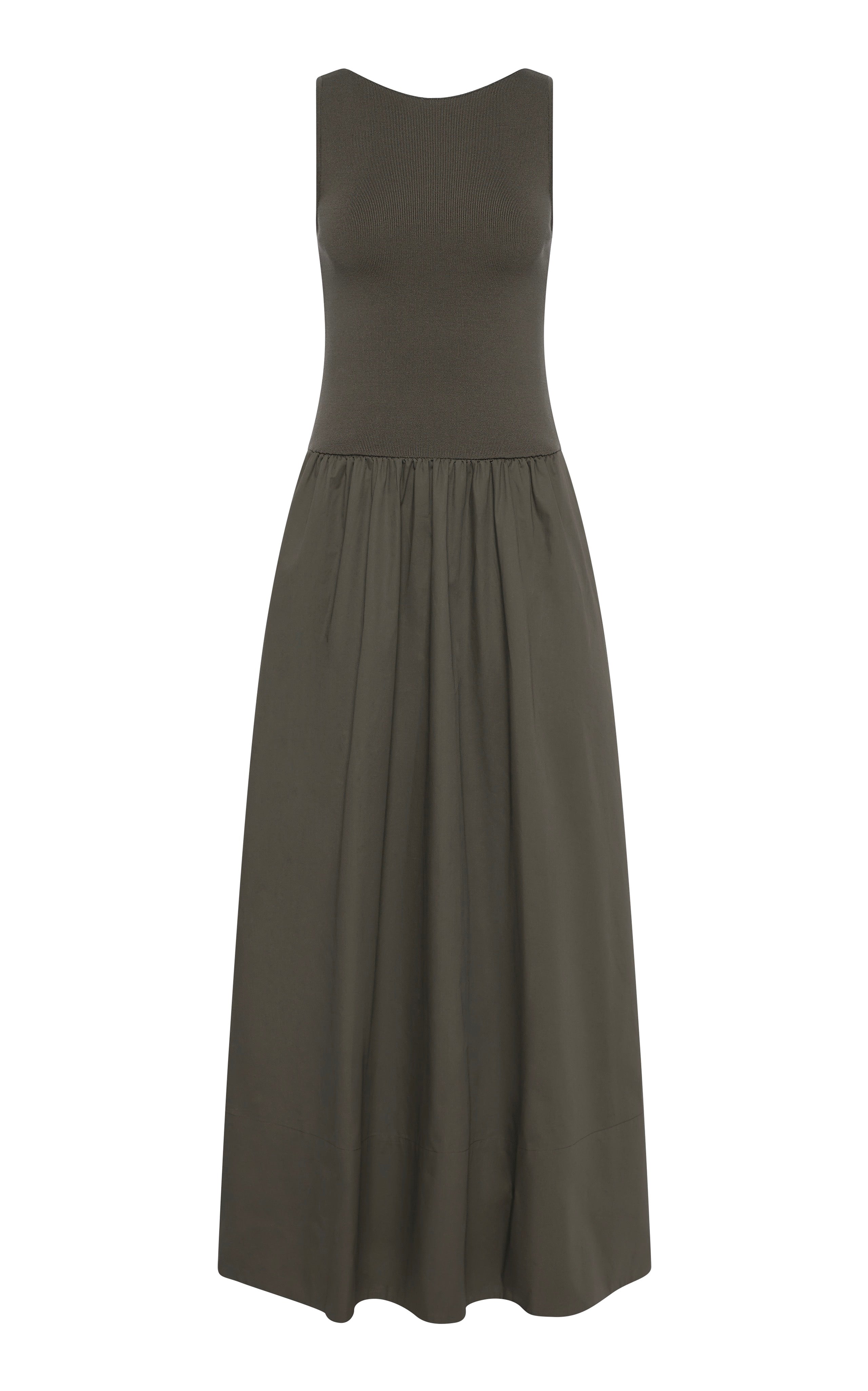 St. Agni Bateau Cut Out Dress - Khaki