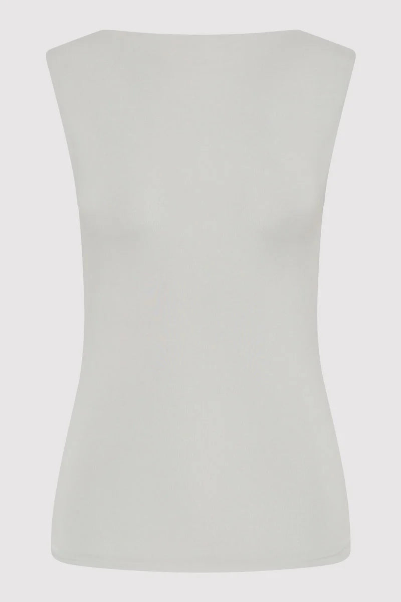 St. Agni Cupro Jersey Top - Silver