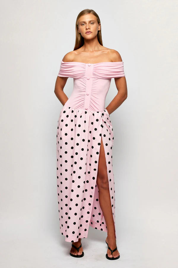 SWF Off Shoulder Maxi - Dots of Joy