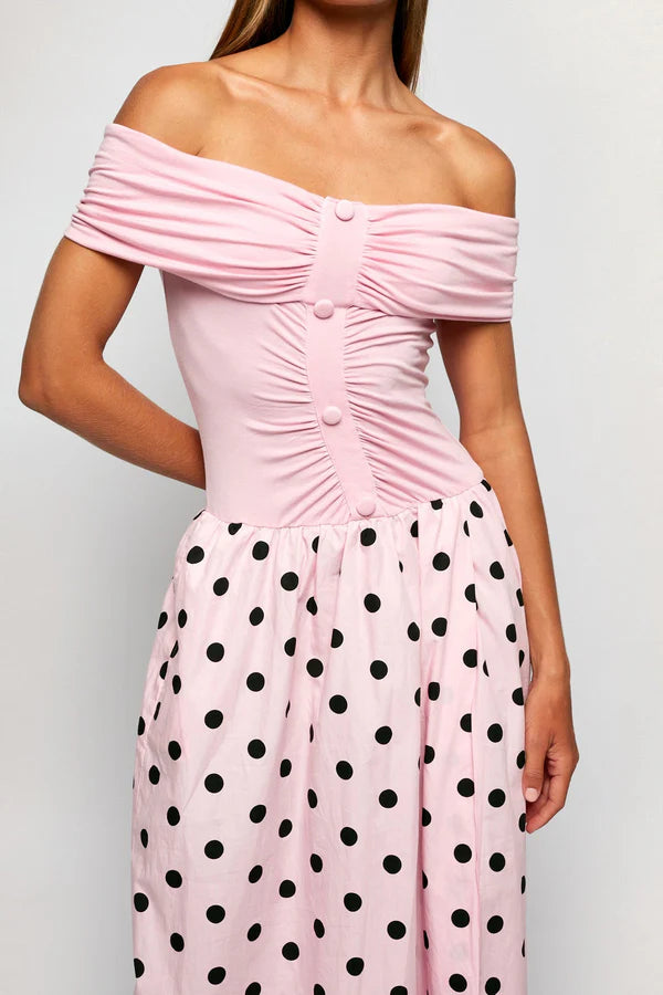 SWF Off Shoulder Maxi - Dots of Joy