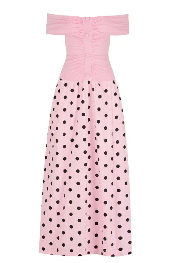 SWF Off Shoulder Maxi - Dots of Joy