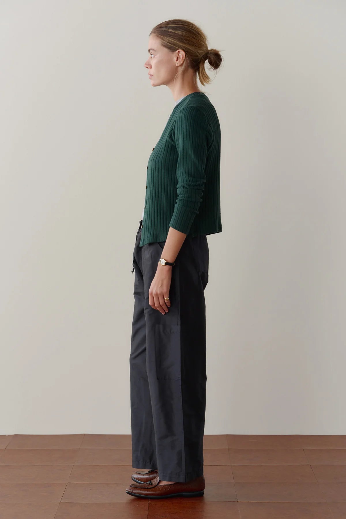 Donni Silk Taffeta Cargo Pant - Jet