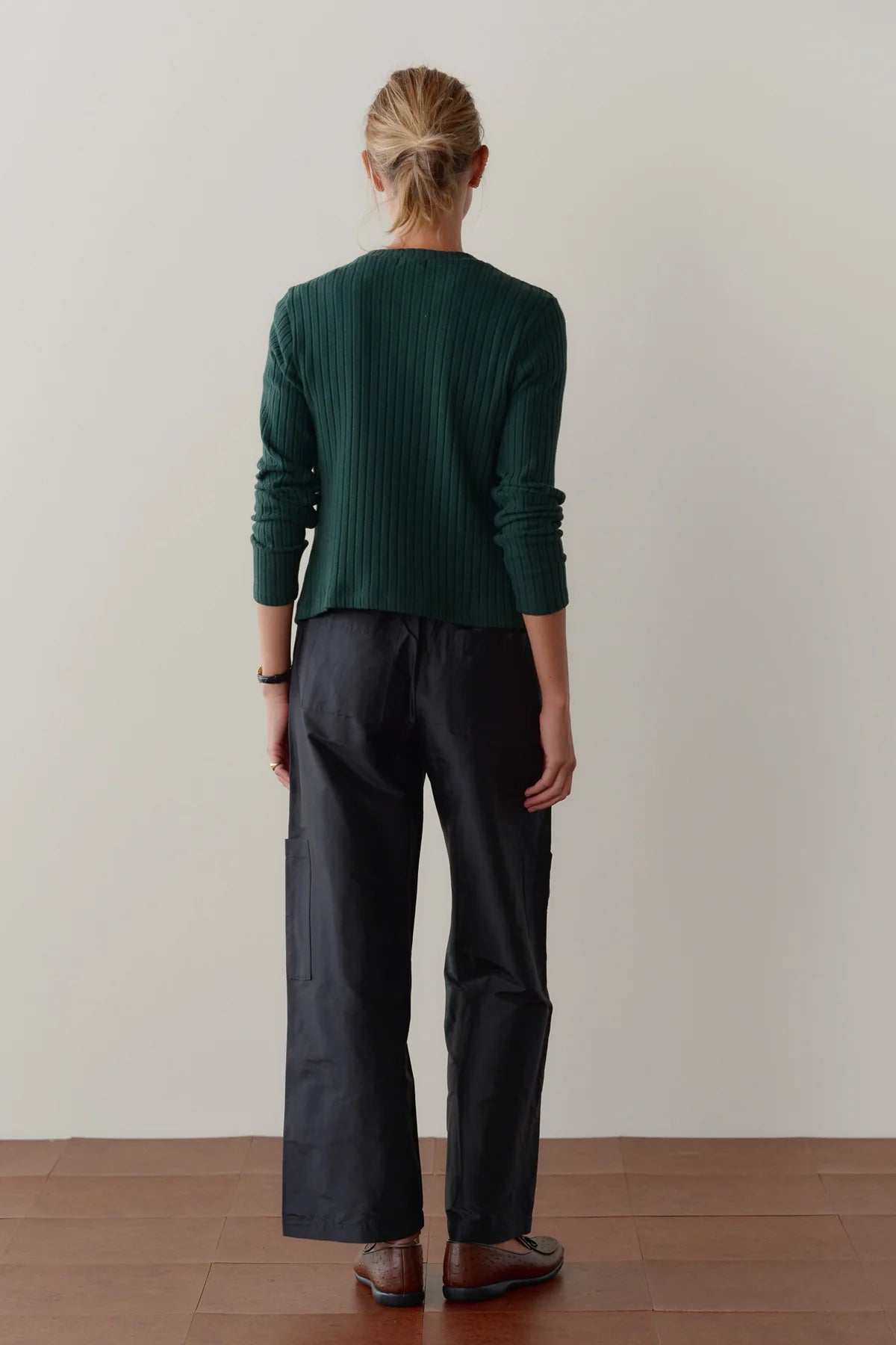Donni Silk Taffeta Cargo Pant - Jet