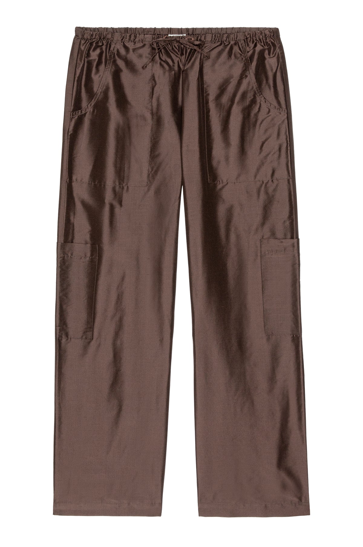 Donni Silk Taffeta Cargo Pant - Espresso