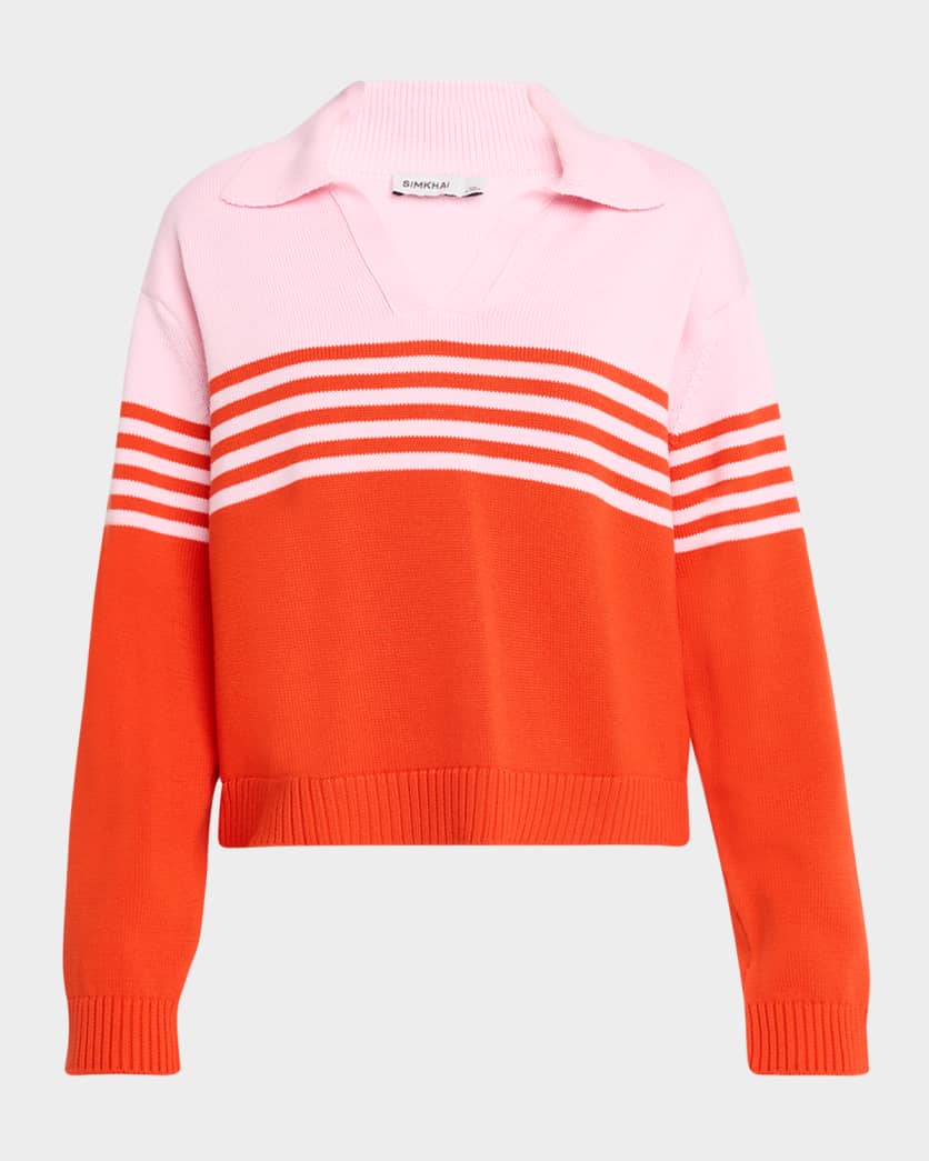 Simkhai Jules Stripe Polo Sweater