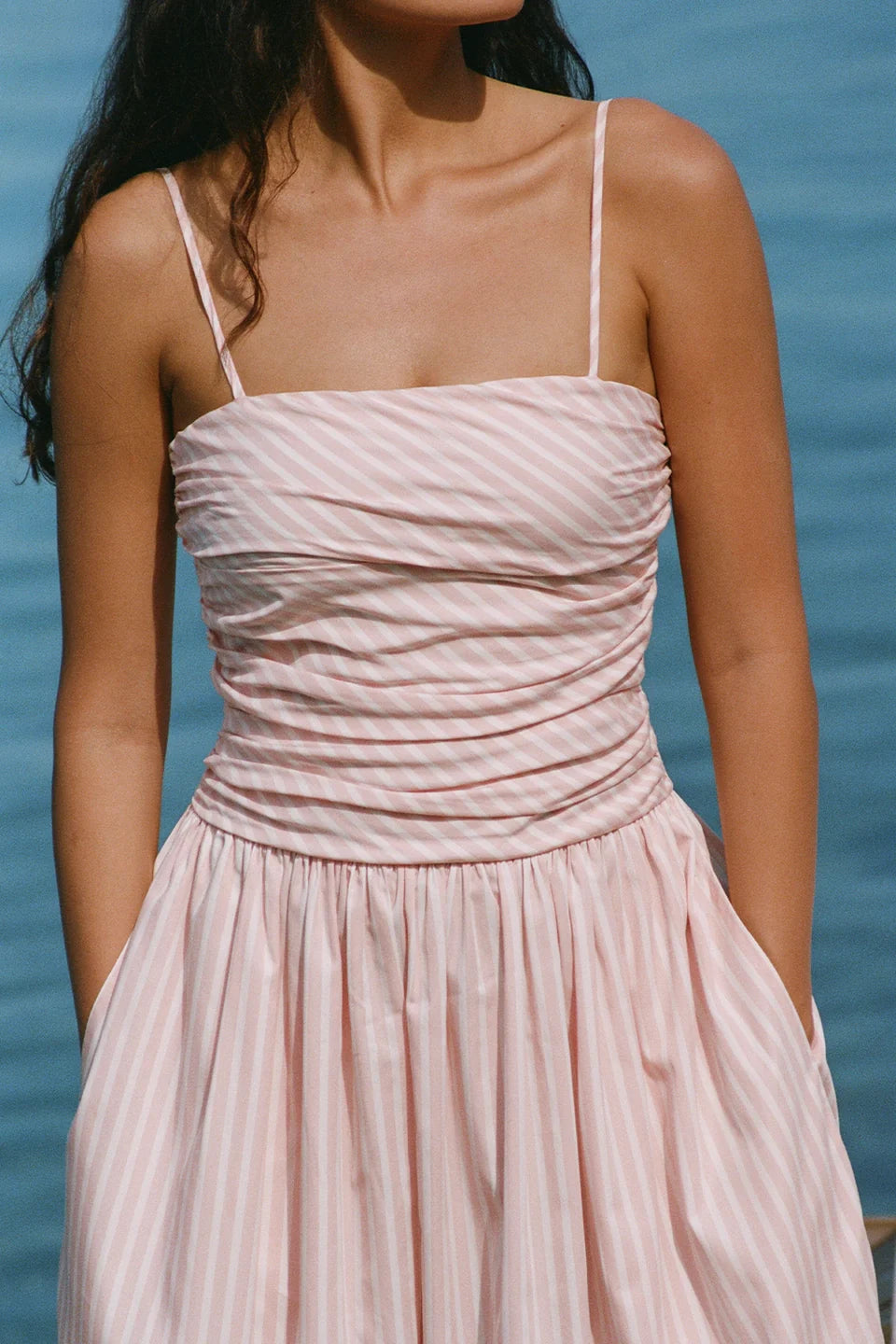 Faithfull The Brand Portlligat Maxi Dress Carmen Stripe Peony White