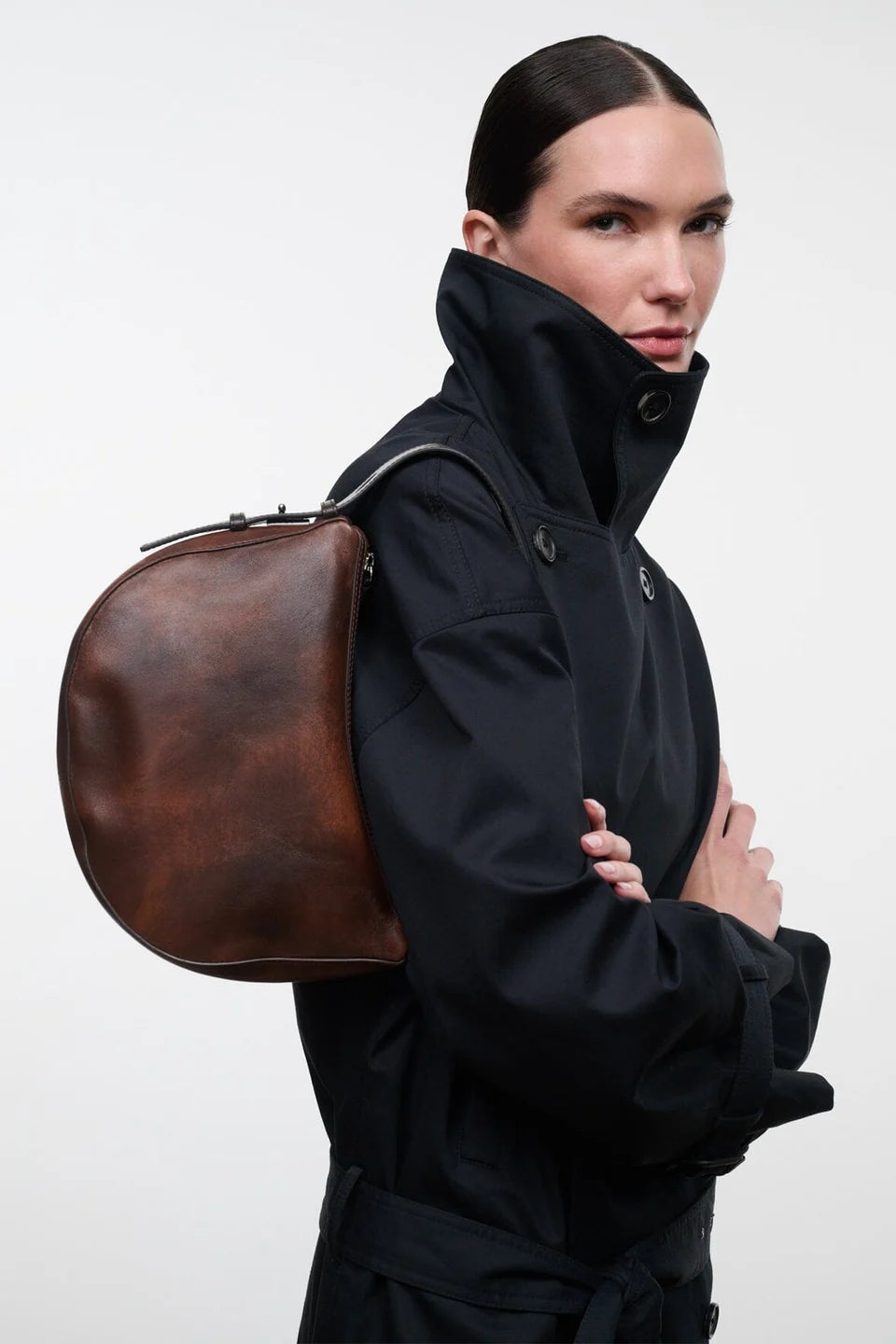 Staud Levi Bag -  Espresso Distressed