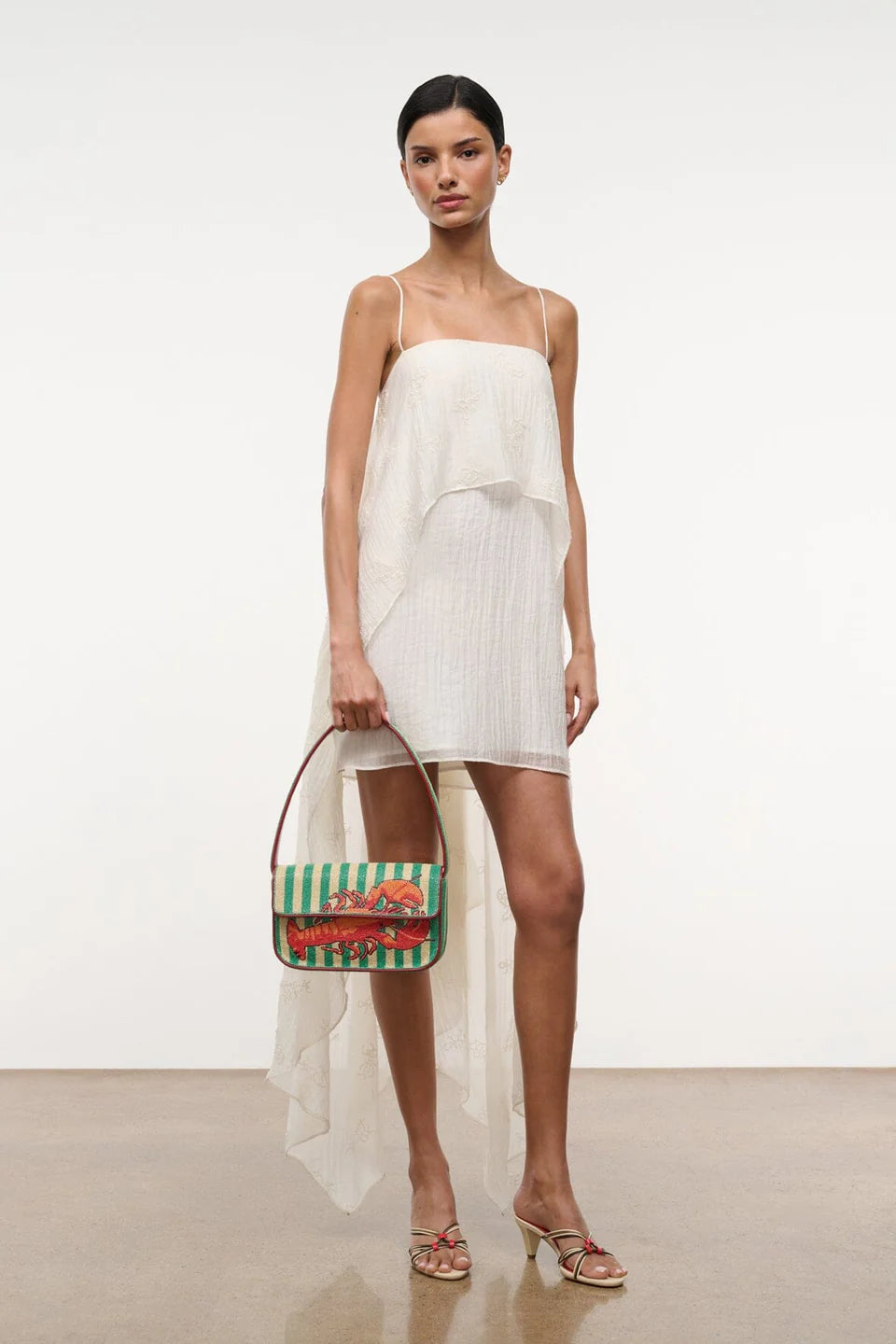 Staud Tommy Beaded Bag Lobster