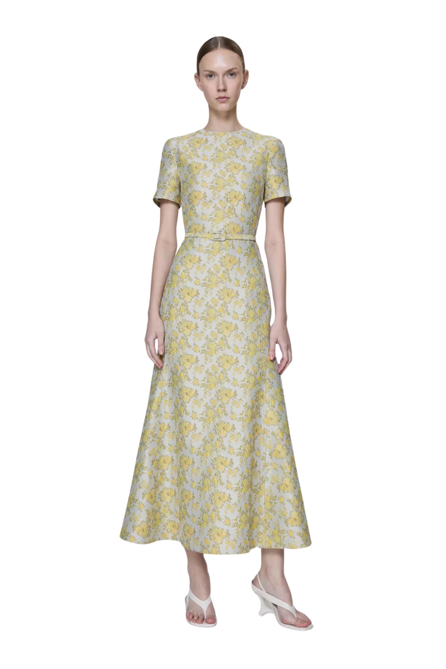 Simkhai Caraline Jacquard Midi Dress Buttercream