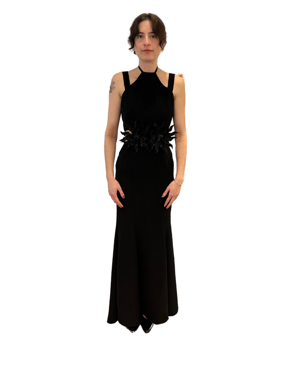 La Fuori Ophelia Noir Side Cut Out Gown