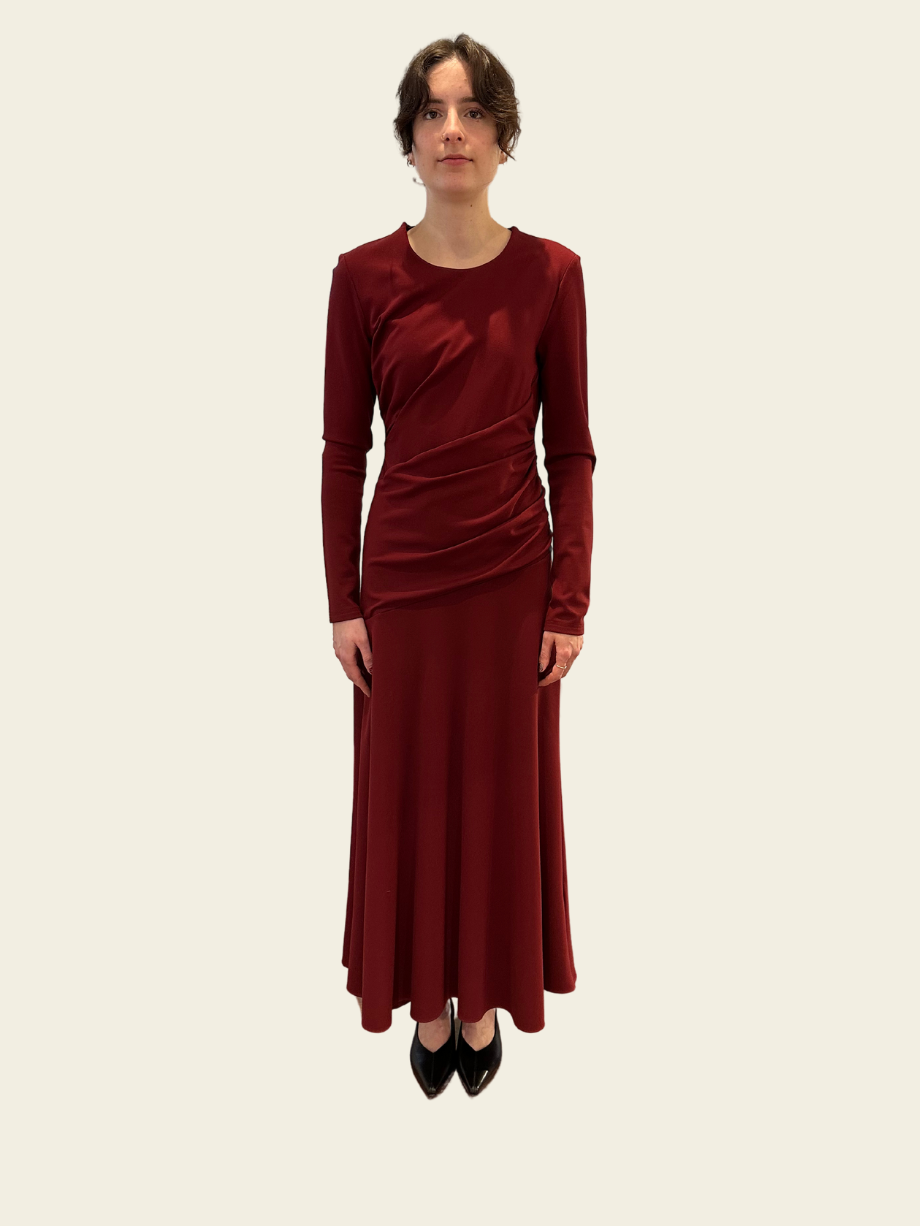 Aknvas Daphna Burgundy Jersey Dress