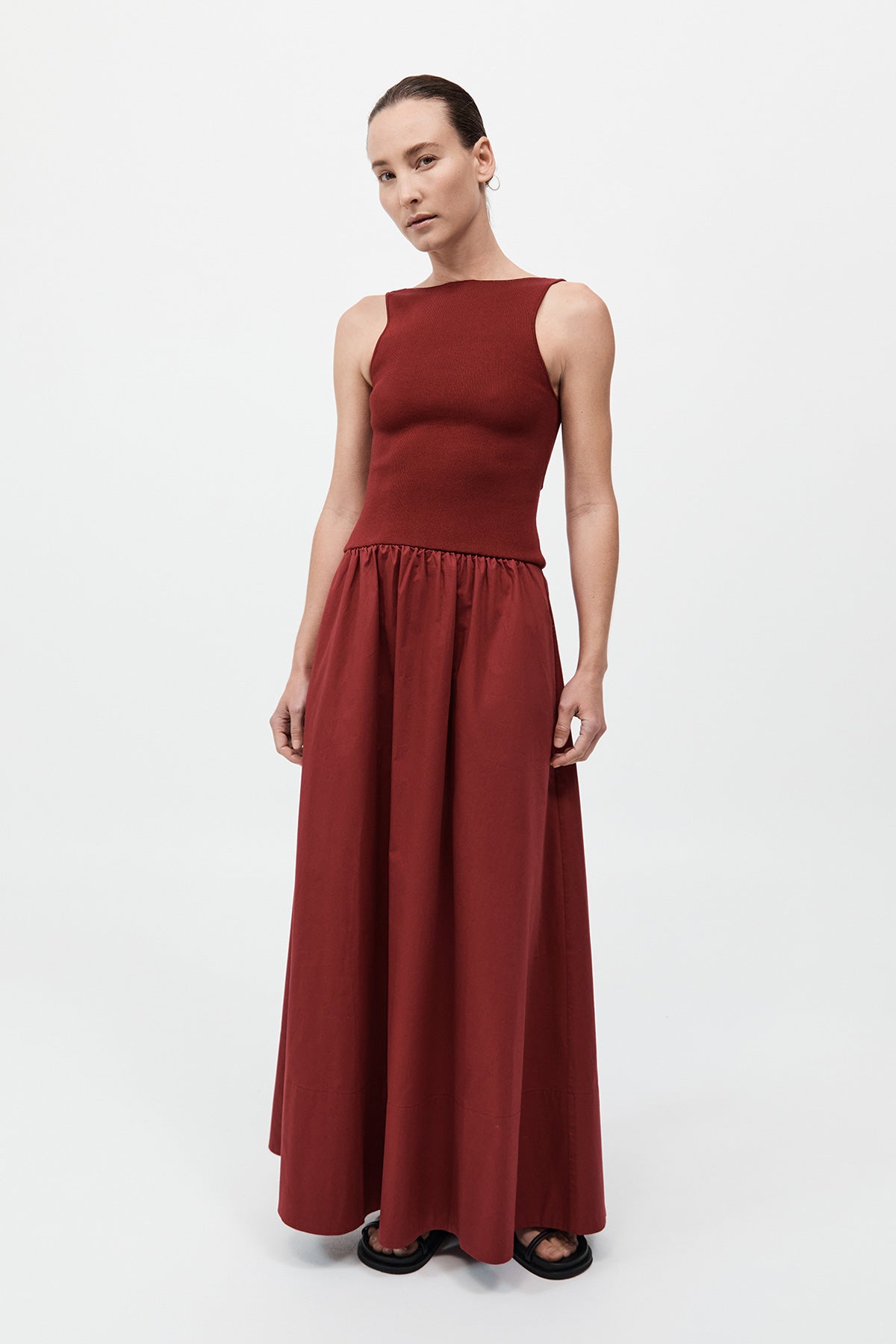 St. Agni Bateau Cut Out Dress Berry