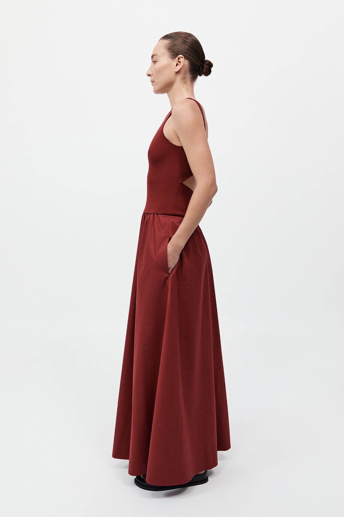 St. Agni Bateau Cut Out Dress Berry