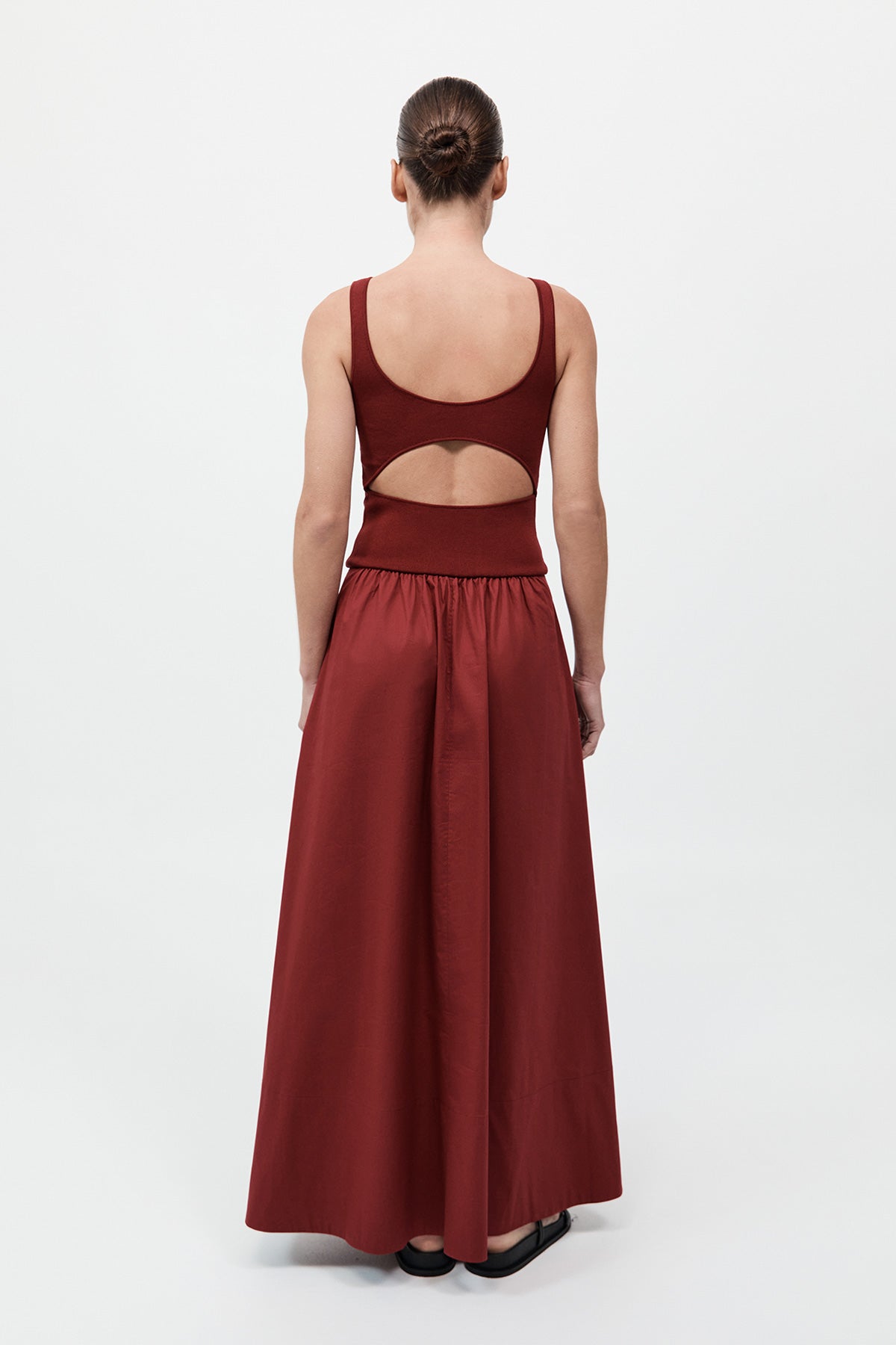 St. Agni Bateau Cut Out Dress Berry