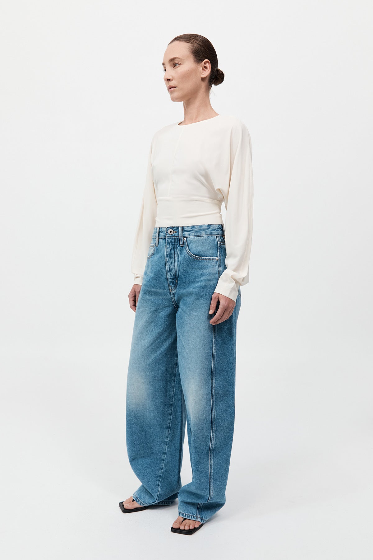 St. Agni Mid Rise Ballon Jeans 90s Blue