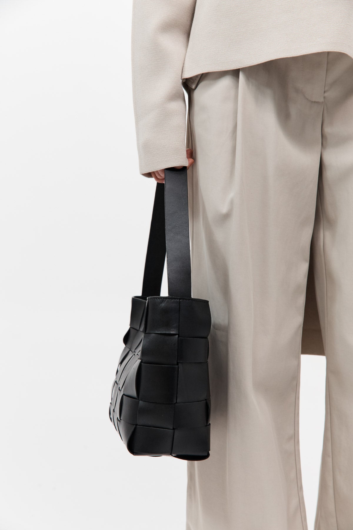St. Agni Woven Mini Tote Black