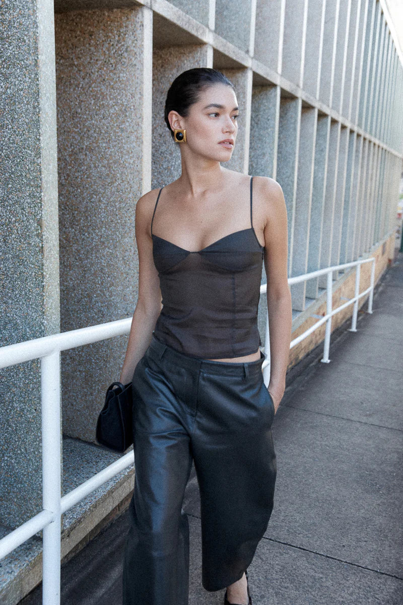 St. Agni Leather Balloon Pants - Khaki