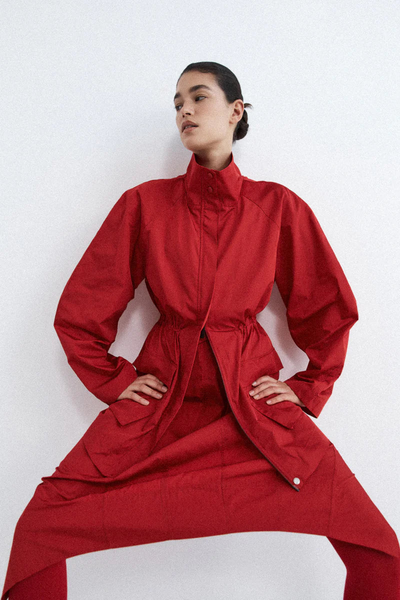 St. Agni Paper Taffeta Parka - Red