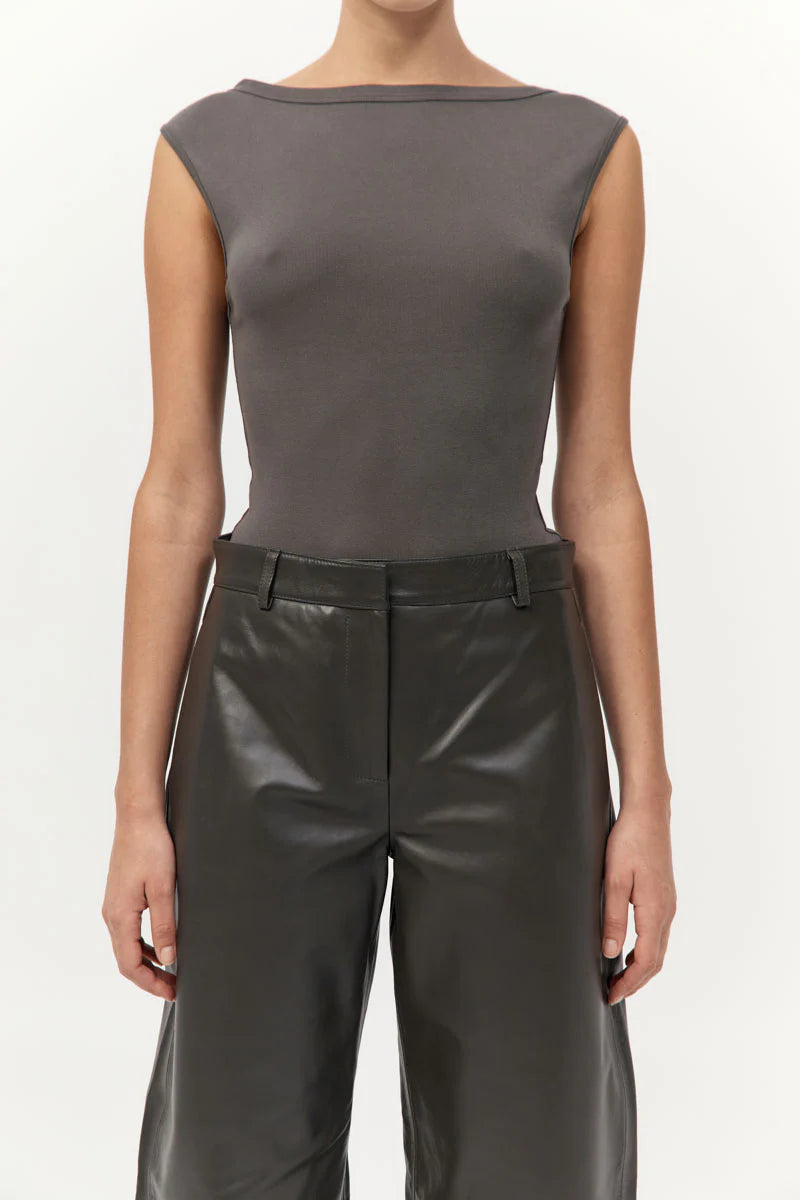 St. Agni Leather Balloon Pants - Khaki