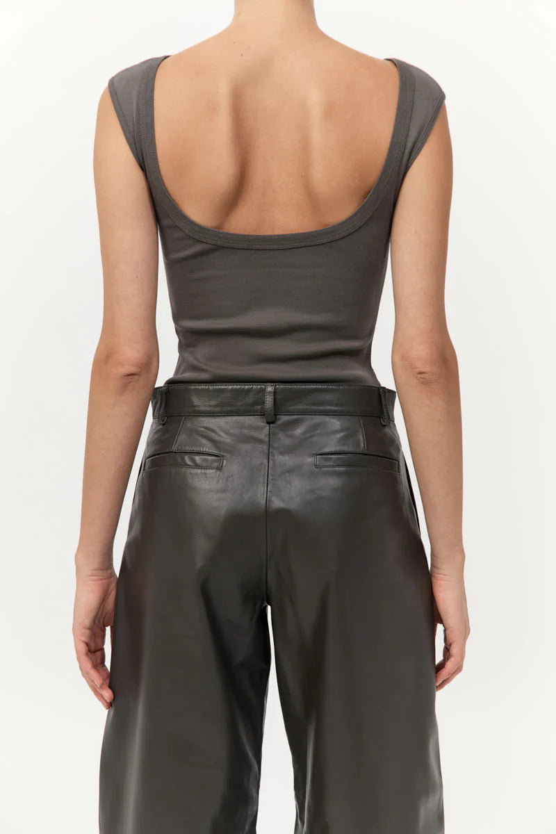 St. Agni Leather Balloon Pants - Khaki