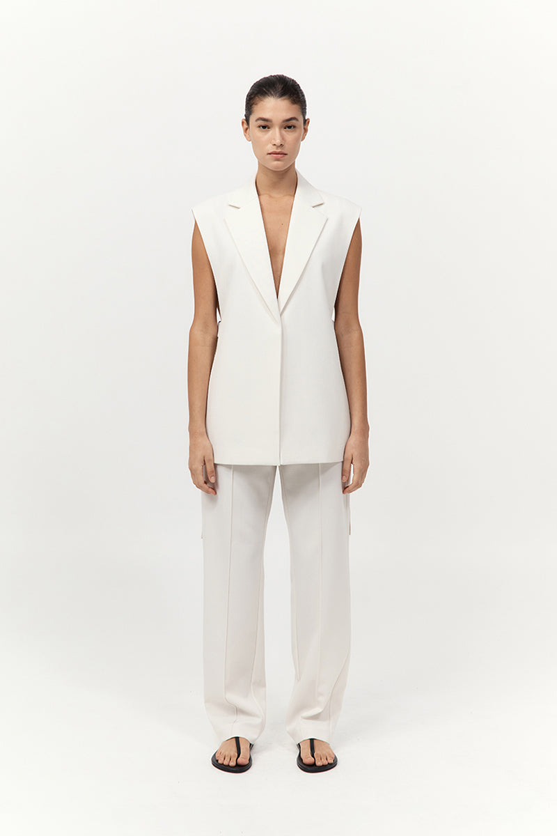 St. Agni Relaxed Side Tie Vest - Off White