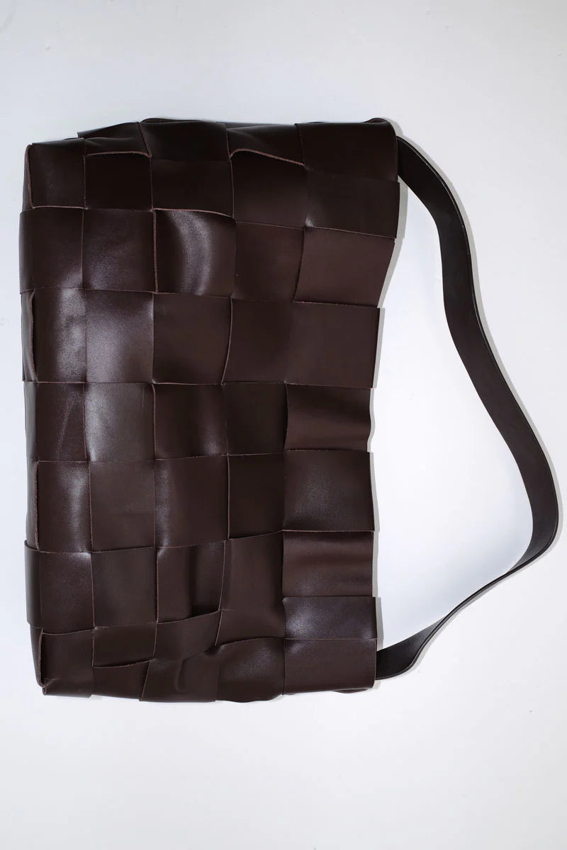 St. Agni Woven Large Tote - Chocolate