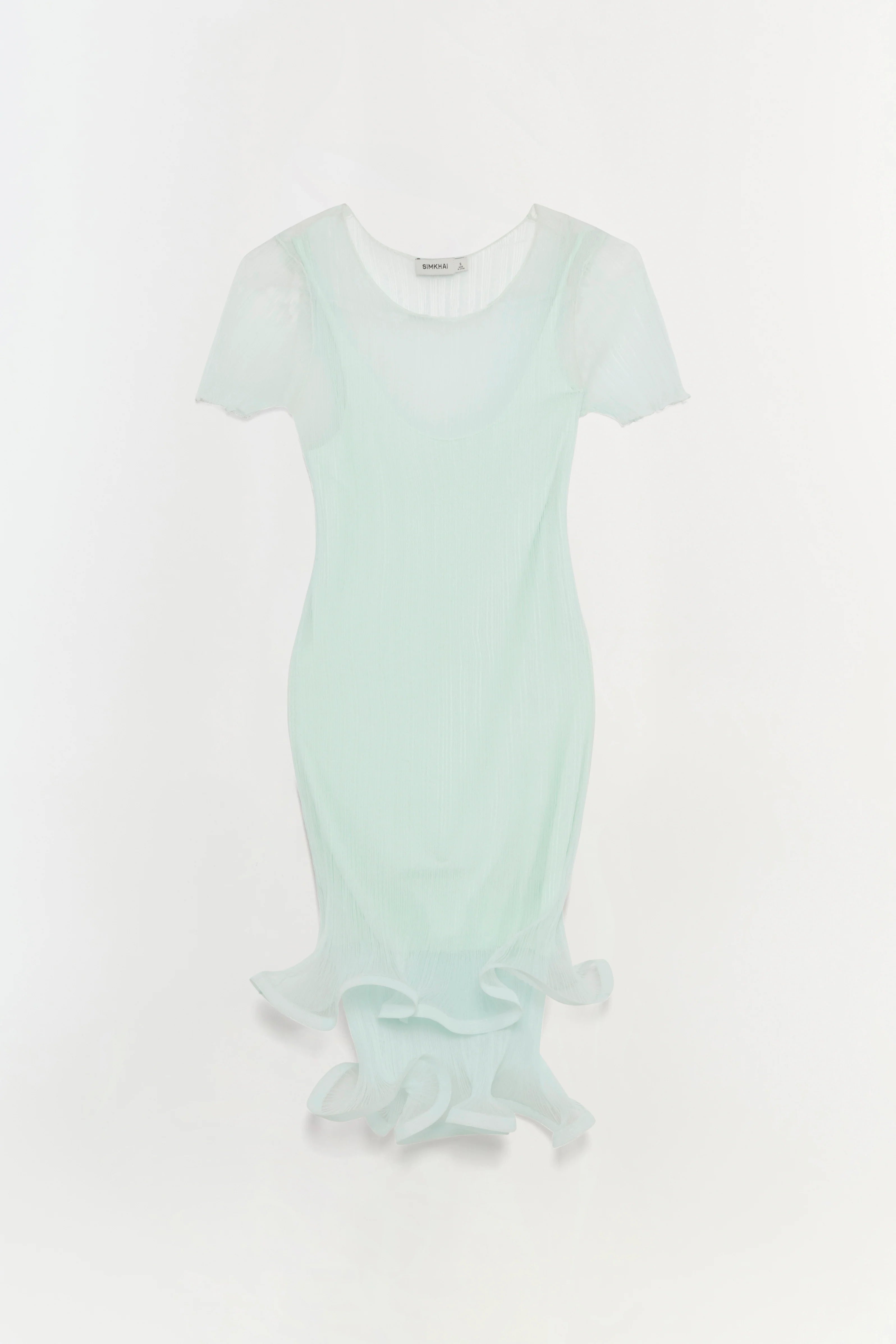 Simkhai Jett Plisse Mini Dress Seafoam